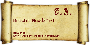 Bricht Medárd névjegykártya